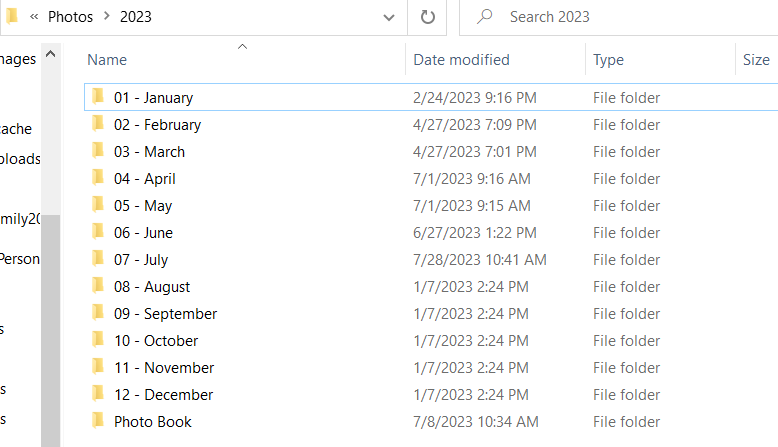 File organization for Organizing and Storing Digital Photographs
