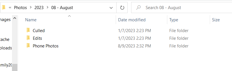 File organization for Organizing and Storing Digital Photographs