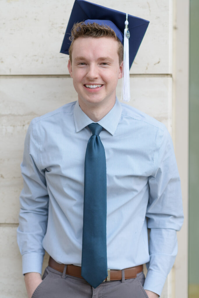 Man poses for BYU senior portrait